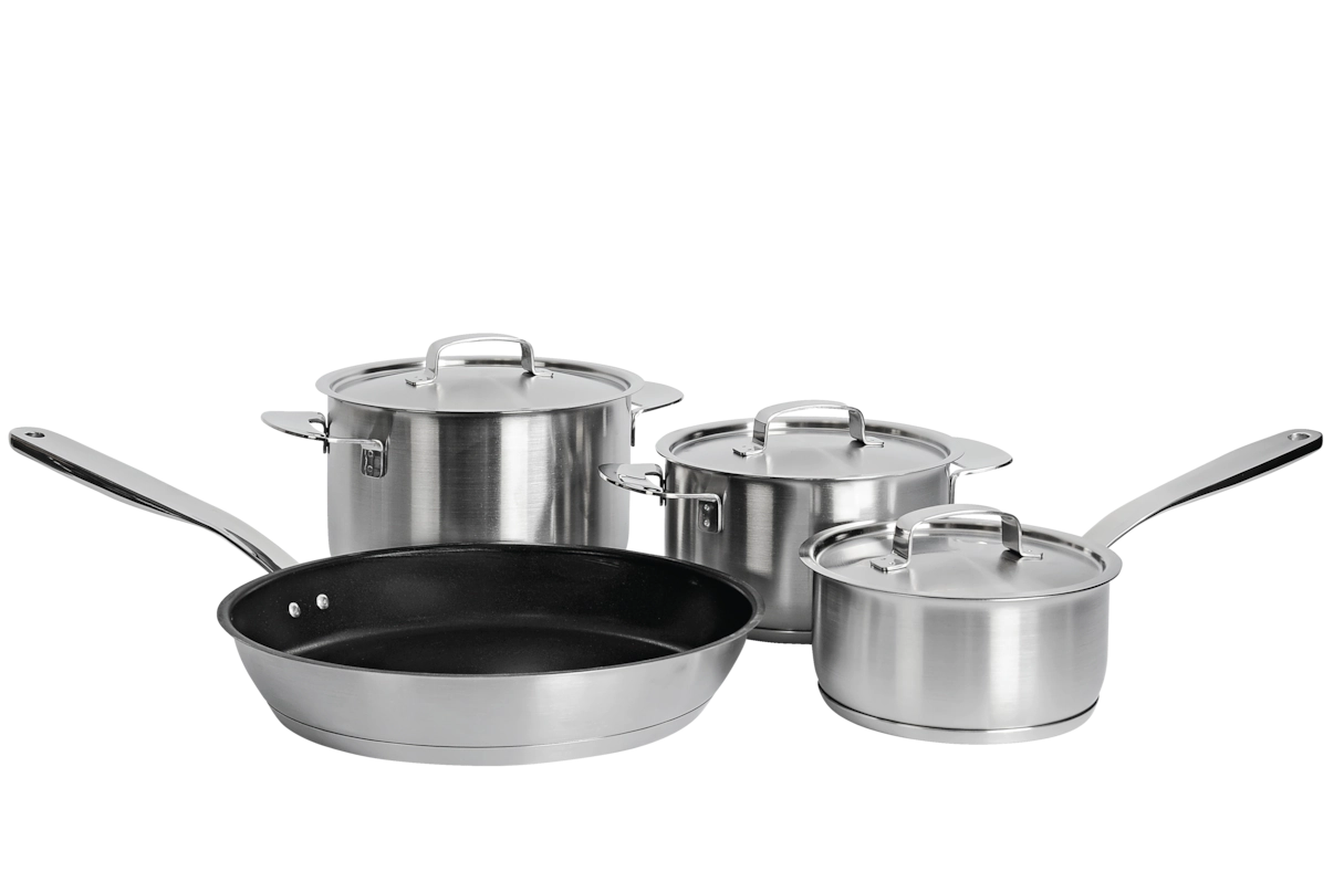 Комплект посуды All Steel с логотипом Miele 4 предмета KMTS 5704-2 Miele купить в Улан-Удэ | Всегда в наличии! | Артикул 11945190 | Официальный сайт